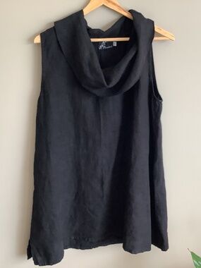 Fenini Black Linen Tunic / Mini Dress